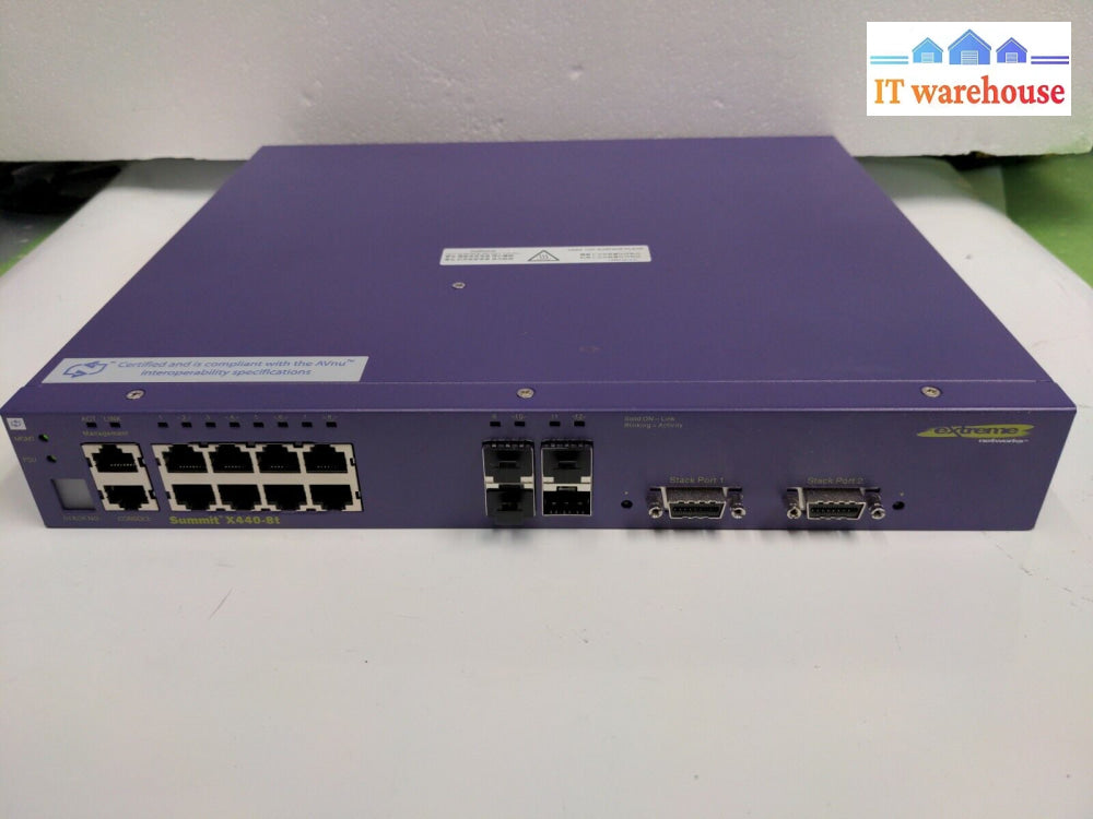 - Extreme Networks Summit X440-8T 8 Ports Switch P/N: 16501