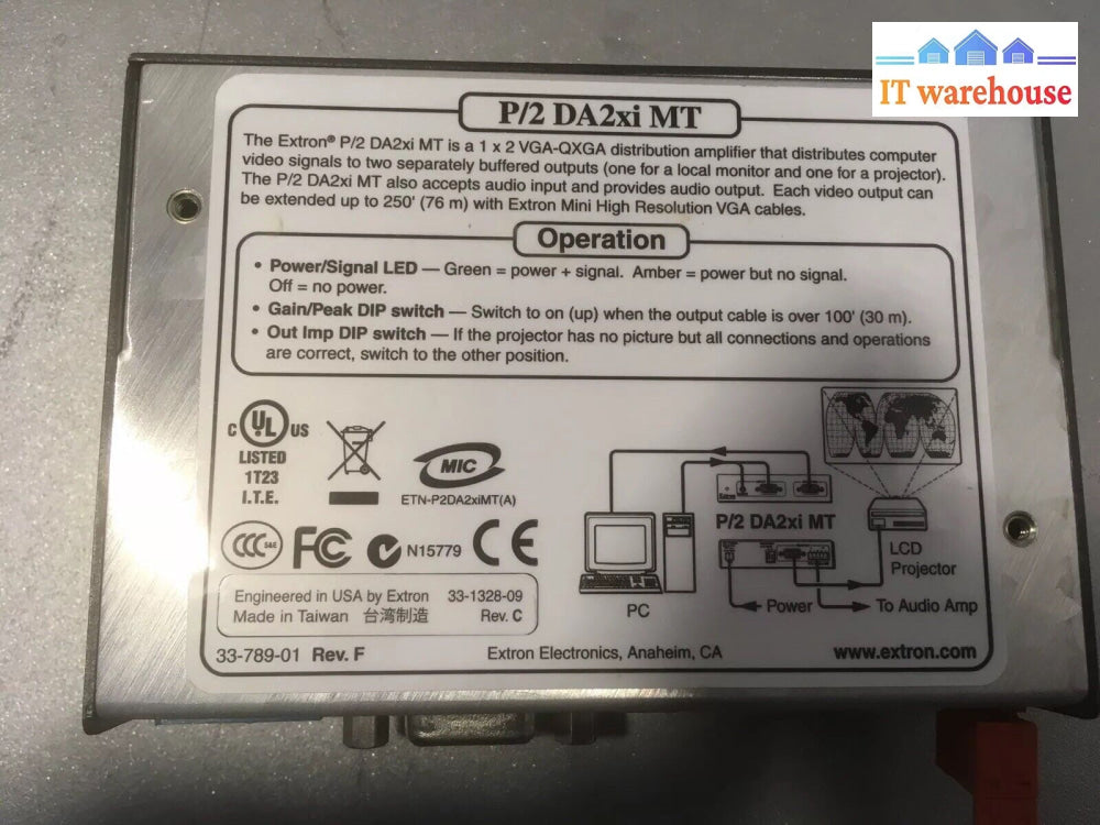 + Extron P/2 Da2Xi Mt Distribution Amplifier 33-789-01