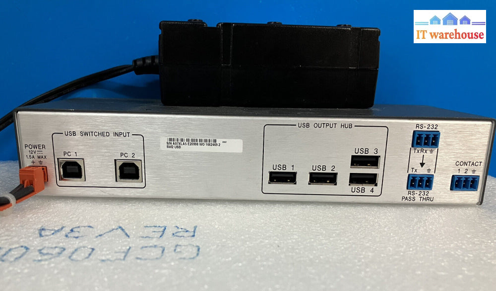 ~ Extron Sw Usb Series Sw2 Two Input / 4 Output Rs232 Switcher &Adapter