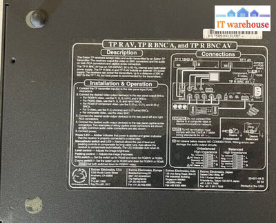 ~ Extron Tp R Bnc A Av Twisted Pair Receiver For Rgbhv Audio