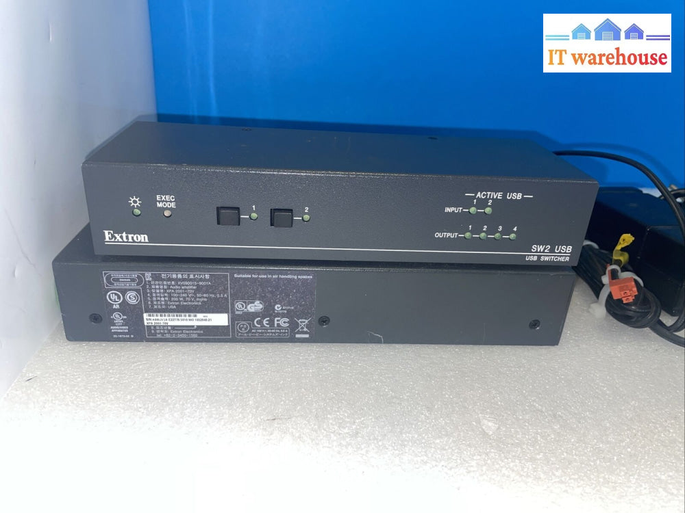 Extron Xpa 2001-70V Power Amplifier W/ & Sw 2 Usb Switch