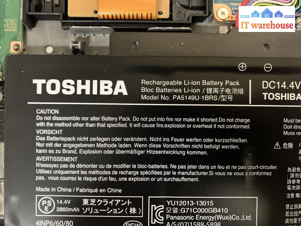 ~(For Parts As Is) Toshiba Tecra Z40-C 14’ Laptop I5-6300U (Water Damaged Read)