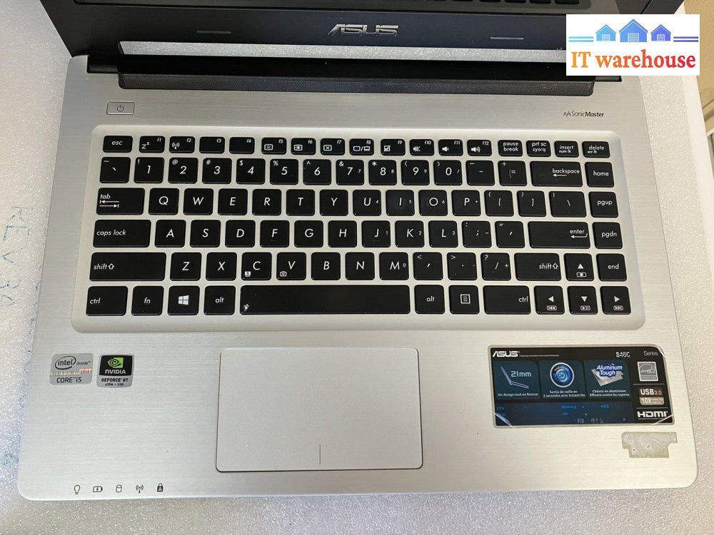 ~ (For Parts) Asus S46C 14’ Laptop /Intel Core I5 / Gt 635M 2Gb /No Ram Disk