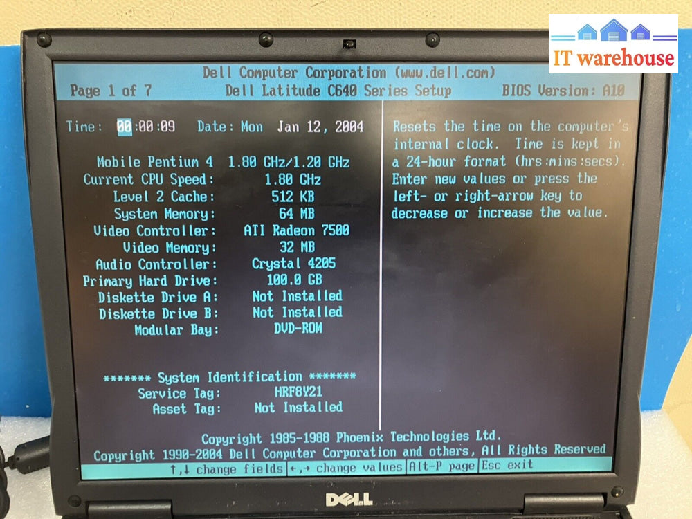 ~ (For Parts) Dell Latitude C640 14’ Laptop Pentium 4 1.8Ghz 512Mb Ram 100Gb Hdd