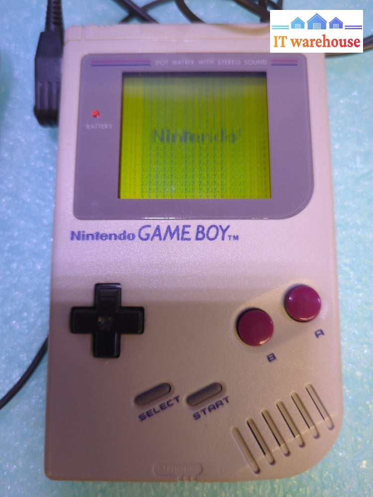 (For Parts) Original Gray Nintendo Game Boy System Console Dmg-01 With Charger -