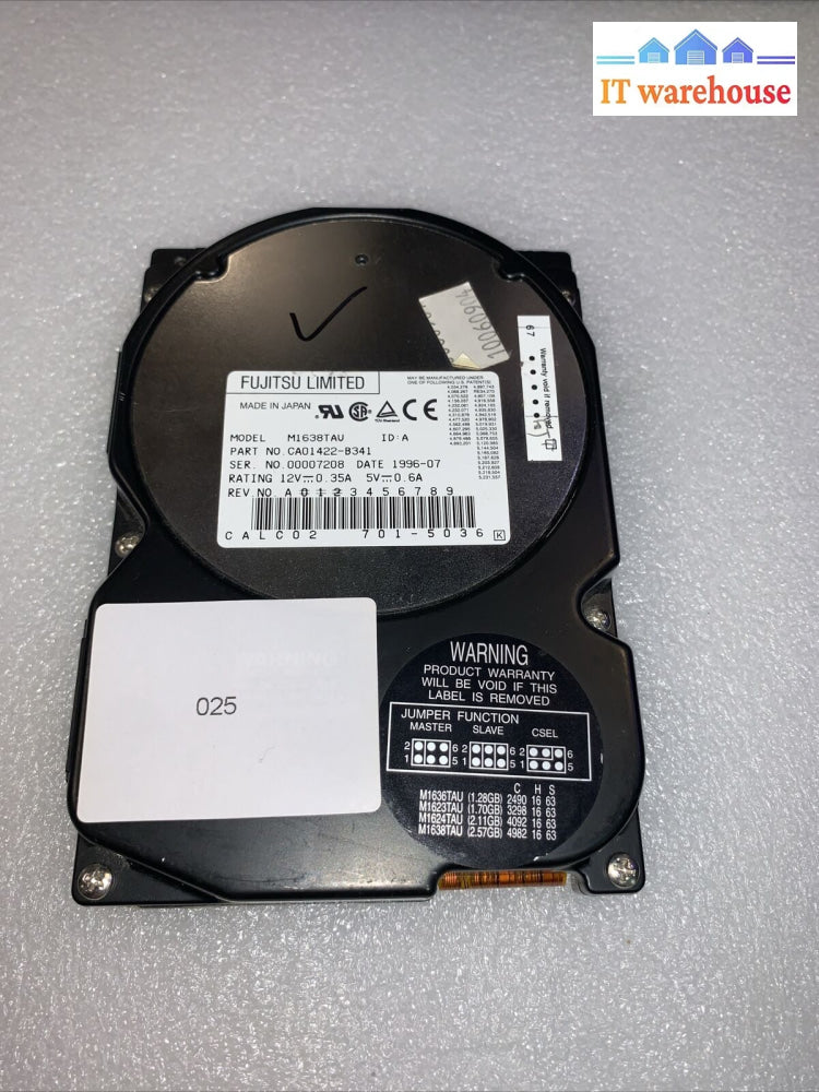 Fujitsu M1638Tau 2.5Gb Ide Hard Drive Ca01422 Tested