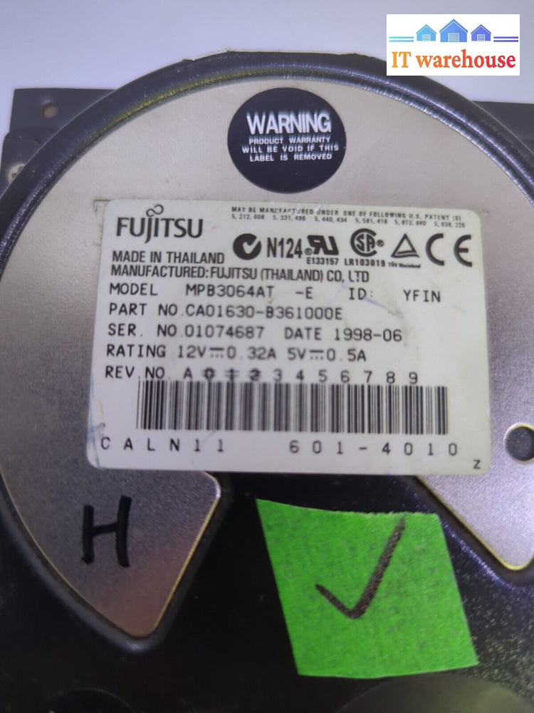 Fujitsu Mpb3064At 3.5’ Ide Hdd 6.4Gb Hard Drive Tested -