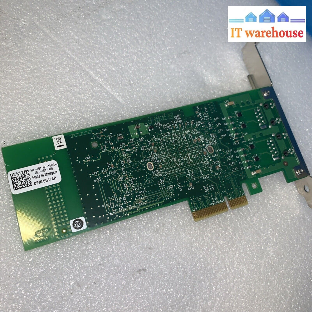 G174P Dell Intel Pro 1000 Pt 2 Port 1Gbps Pci-E Network Card 0G174P W/ Bracket