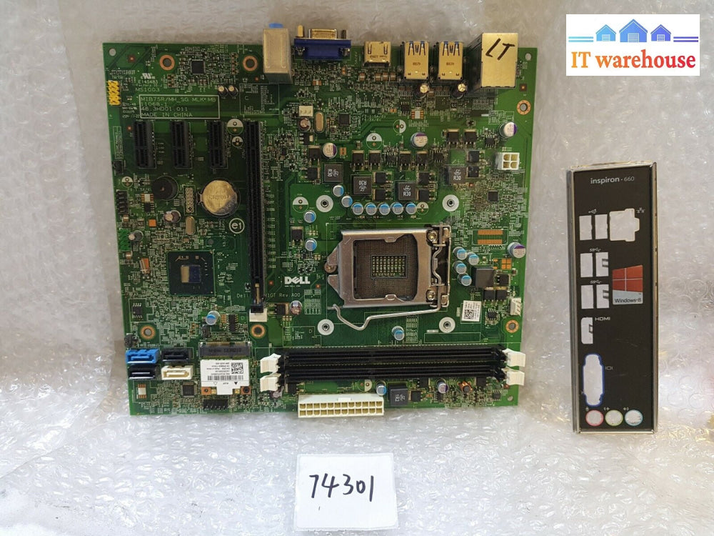 - Genuine Dell 0Xr1Gt Xr1Gt Socket Lga1155 Motherboard With I/O Backplate Tested