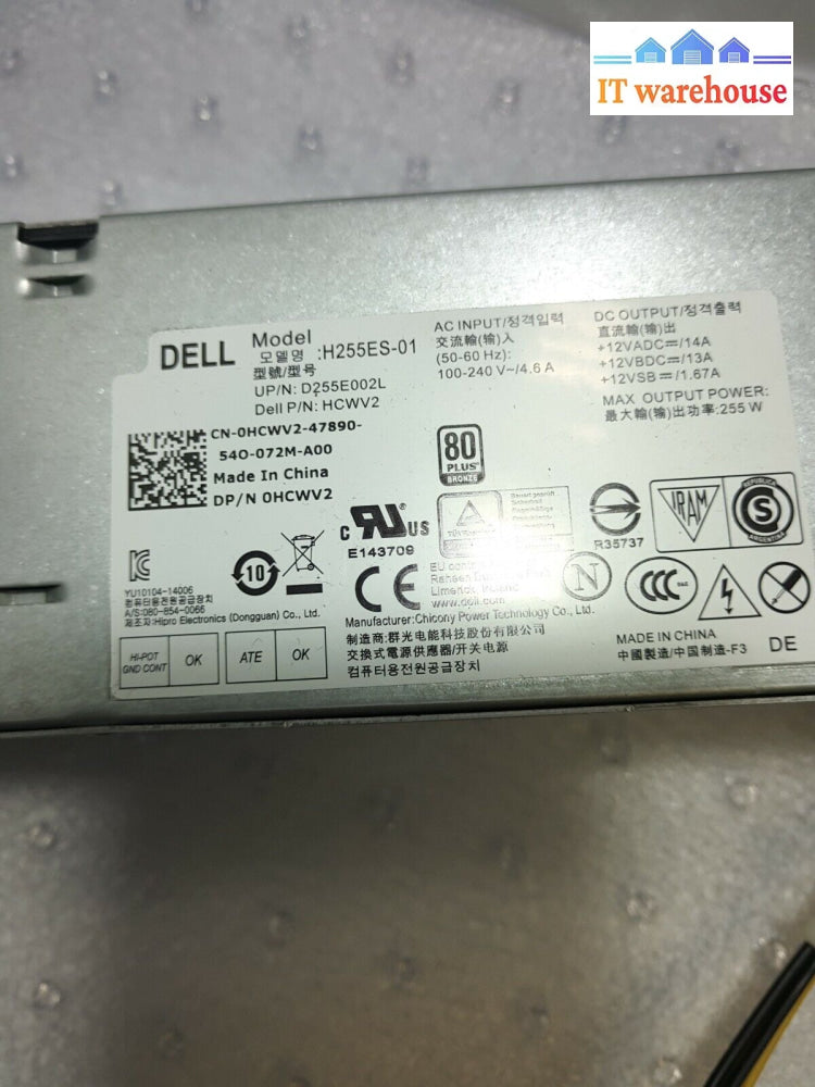 - Genuine Dell 3020 7020 9020 Sff 255W Power Supply H255Es-01 Hcwv2 Tested