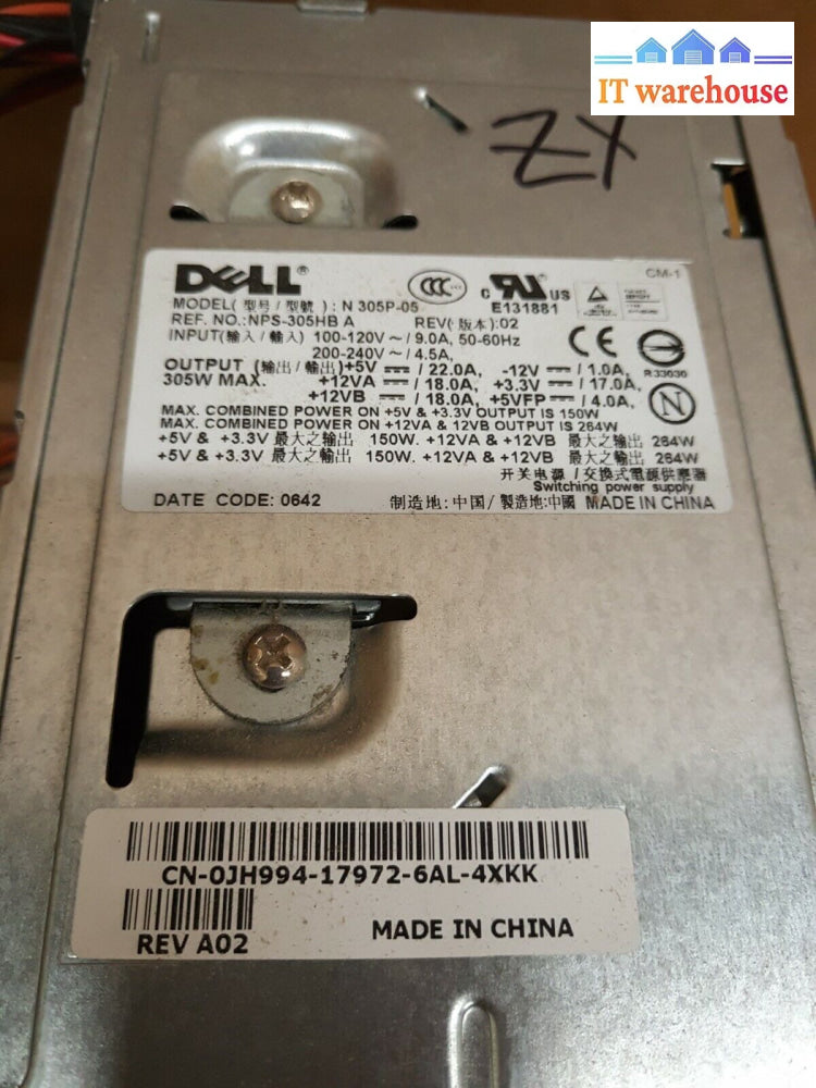 - Genuine Dell 305W Power Supply Jh994 N 305P-05