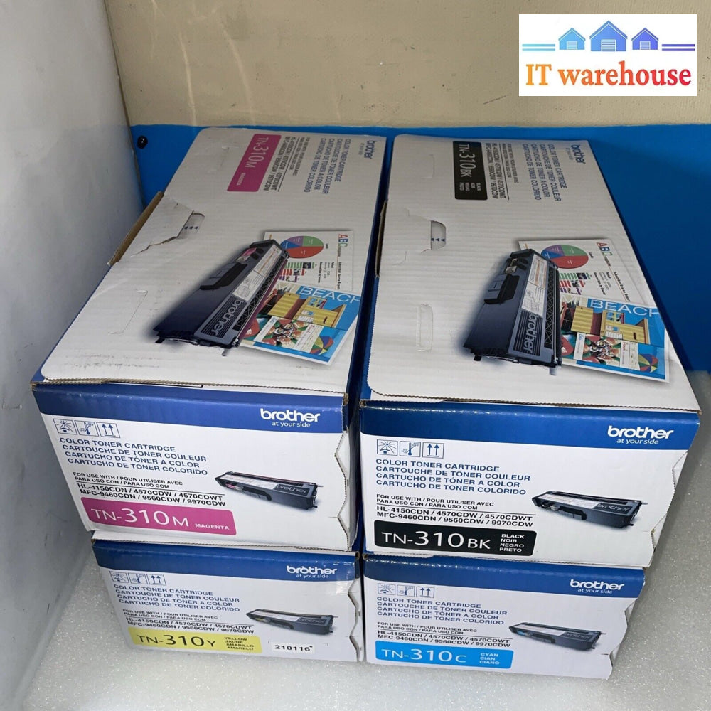 Genuine/Original Brother Sealed Toner Set (Tn310Bk Tn310C Tn310Y Tn310M)