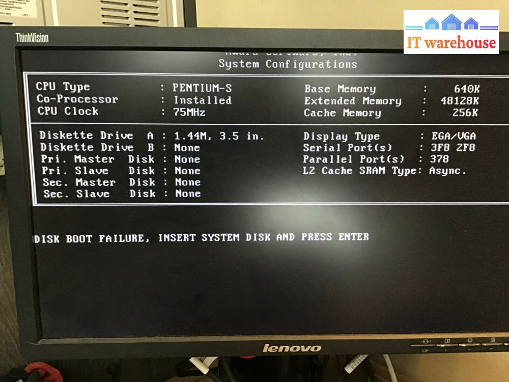 Gigabyte Ga-586Ate Motherboard W/ Intel Pentium 75Mhz 48Mb Ram + I/O Cards Tested