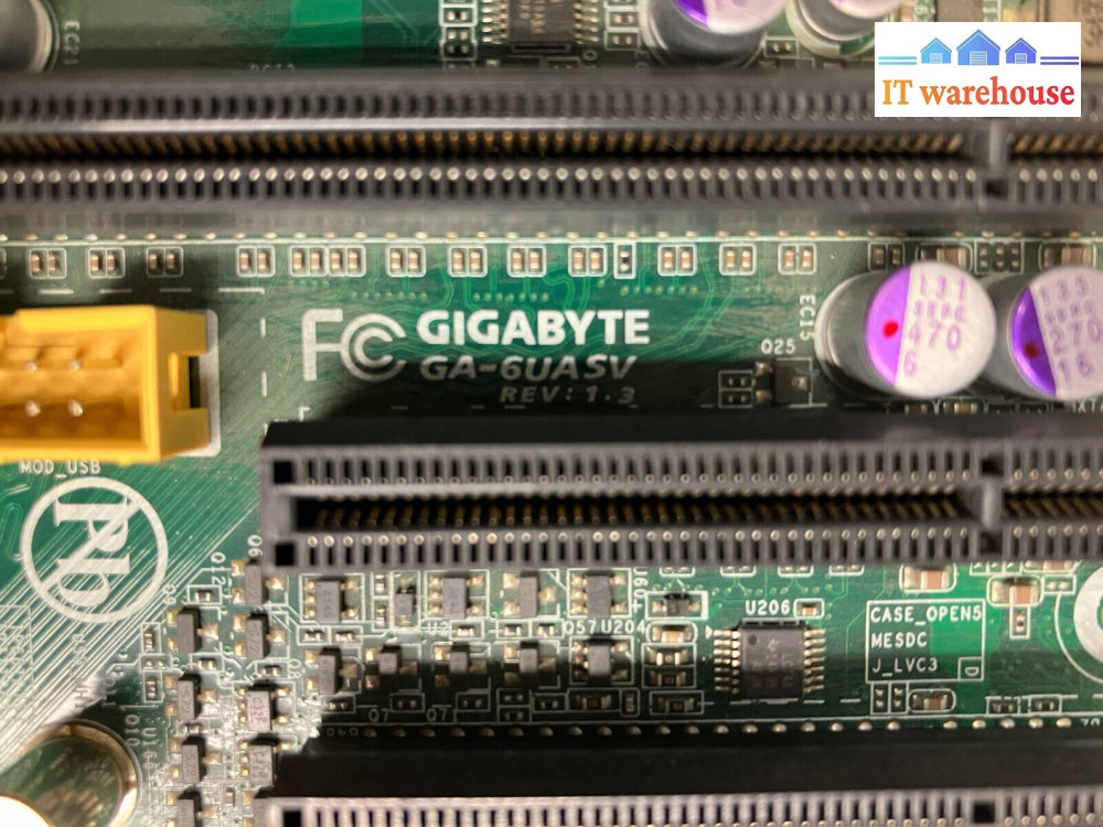 ~ Gigabyte Ga-6Uasv Rev: 1.3 Lga 1155 Motherboard W/ Intel Xeon E3-1220 & Shield