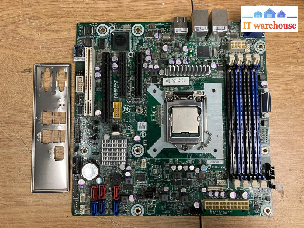 ~ Gigabyte Ga-6Uasv Rev: 1.3 Lga 1155 Motherboard W/ Intel Xeon E3-1220 & Shield