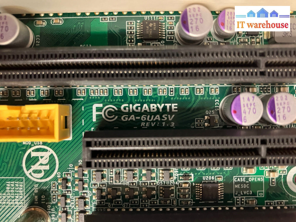 ~ Gigabyte Ga-6Uasv Rev: 1.3 Motherboard W/ Intel Xeon E3-1220 & Shield (No Bmc)