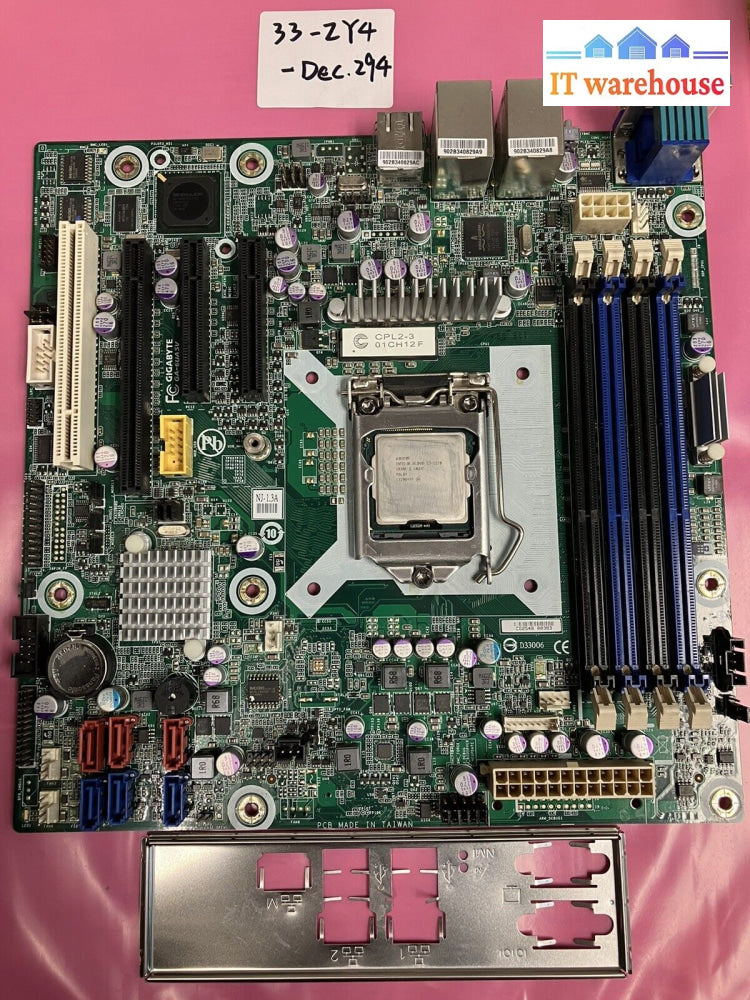 ~ Gigabyte Ga-6Uasv Rev: 1.3 Motherboard W/ Intel Xeon E3-1220 & Shield (No Bmc)