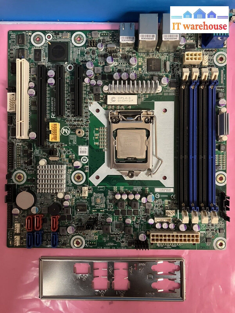 ~ Gigabyte Ga-6Uasv Rev: 1.3 Motherboard W/ Intel Xeon E3-1220 & Shield (No Bmc)