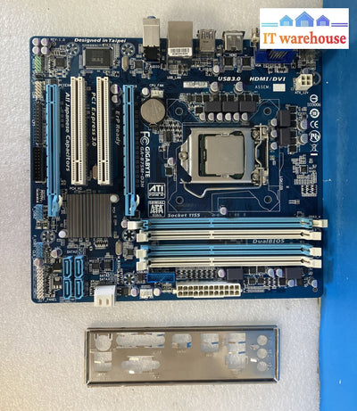 Gigabyte Ga-B75M-D3H Lga 1155 Ddr3 Motherboard W/ Intel I3-2120 Cpu + Io Plate ~