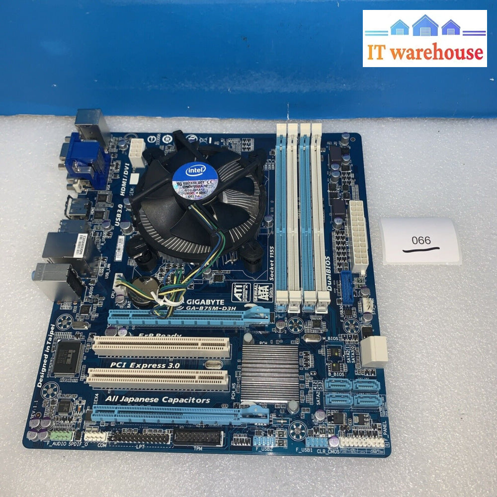 Gigabyte Ga-B85M-D3H Motherboard + I5-3470 Cpu(No Io Plate)