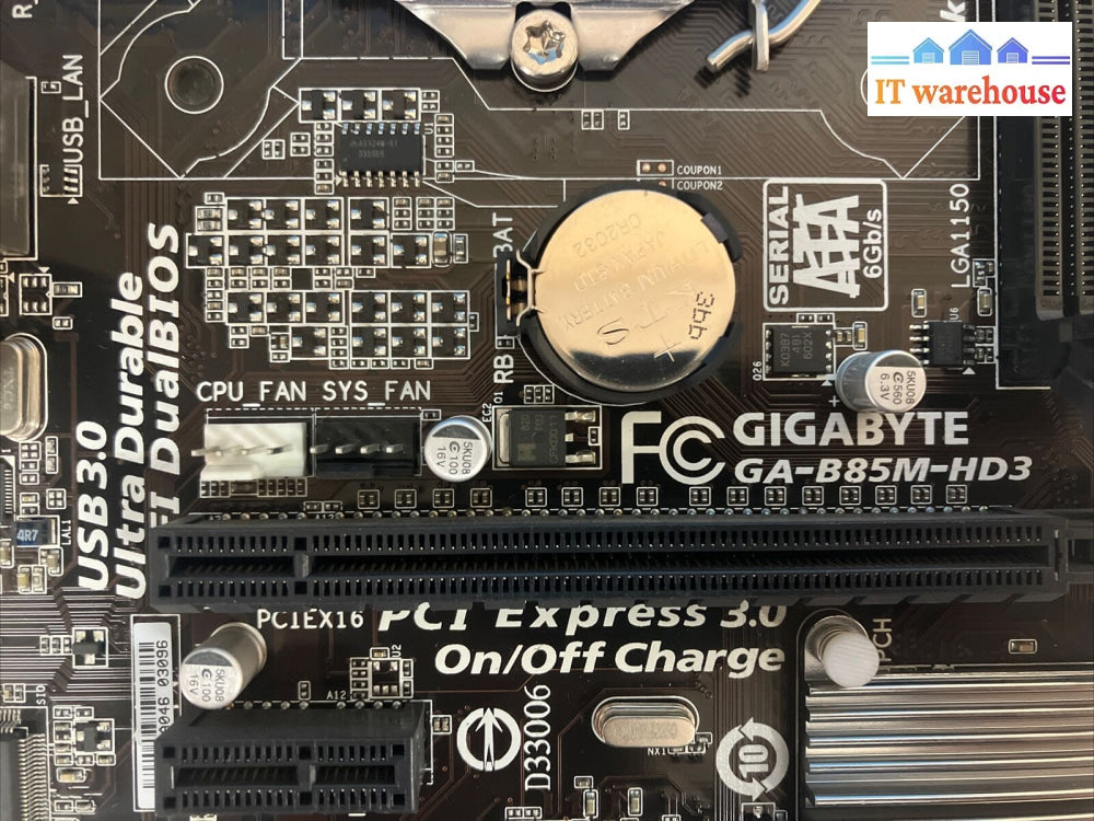 Gigabyte Ga-B85M-Hd3 Intel B85 Motherboard Lga 1150 Ddr3 Micro Atx