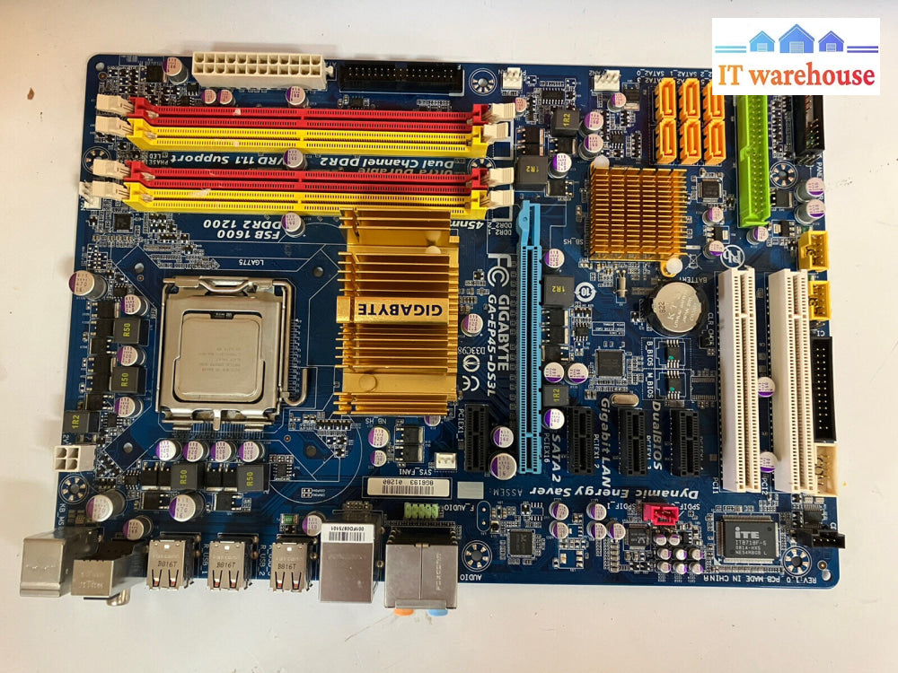 ~ Gigabyte Ga-Ep45-Ds3L Motherboard Socket 775 + Intel Q6600 Core 2 Quad Slacr