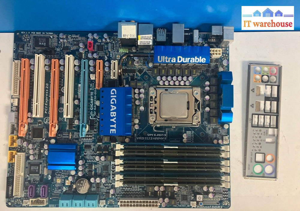 Gigabyte Ga-Ex58-Ds4 Lga 1366 Ddr3 Atx Motherboard W/ Intel I7-920 Cpu & Plate ~