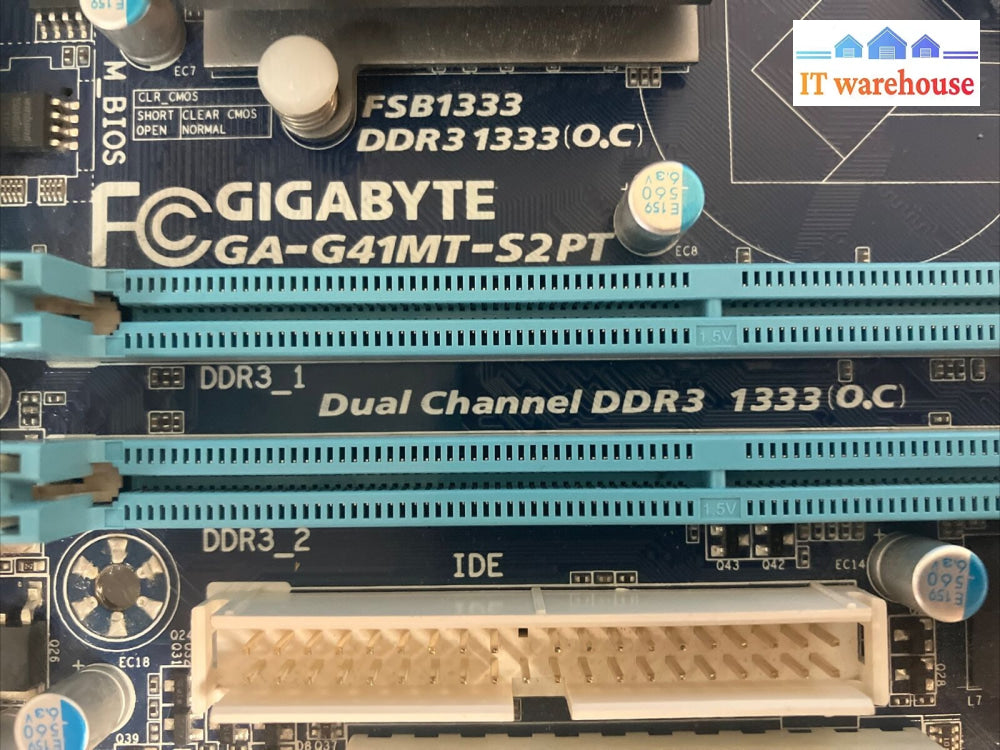 Gigabyte Ga-G41Mt-S2Pt Ddr3 Lga775 M-Atx Motherboard W/ Intel Pentium E5700 Cpu~