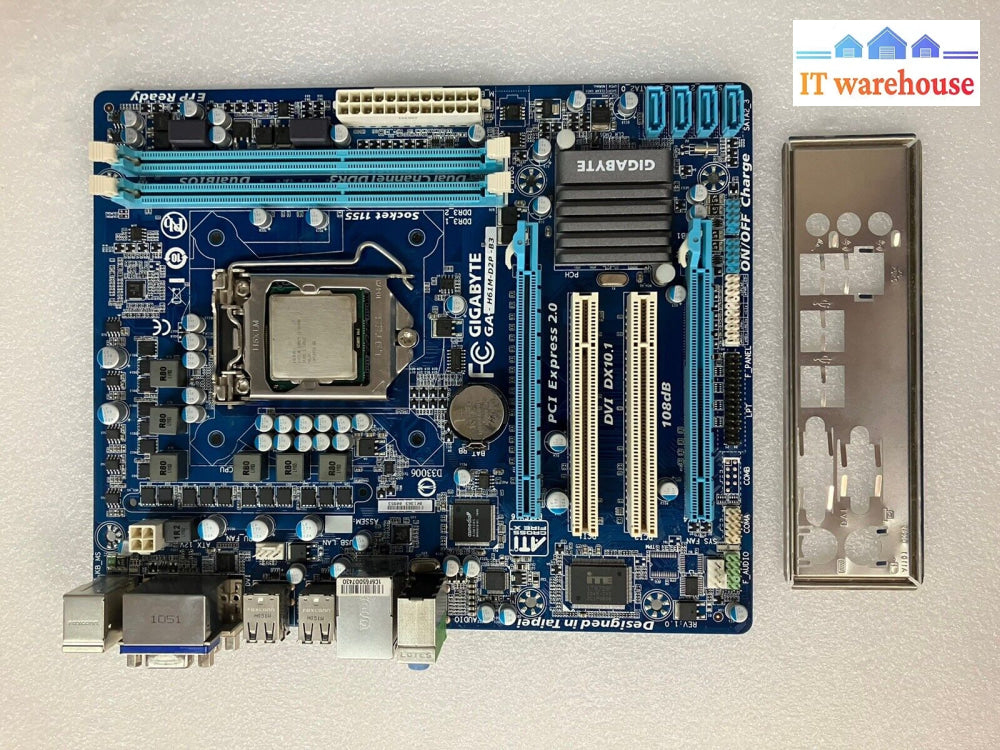 Gigabyte Ga-H61M-D2P-B3 Ddr3 Lga 1155 Motherboard With I5-2500 Cpu & I/O Plate ~