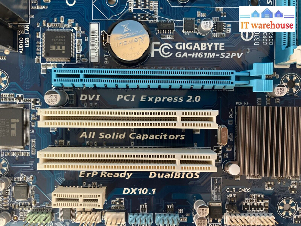 Gigabyte Ga-H61M-S2Pv Lga1155 Ddr3 Motherboard W/ Intel I5-3470 Cpu & Io Plate ~