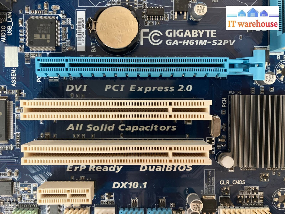 Gigabyte Ga-H61M-S2Pv Lga1155 Ddr3 Motherboard W/ Intel I3-2100 Cpu & Io Plate ~