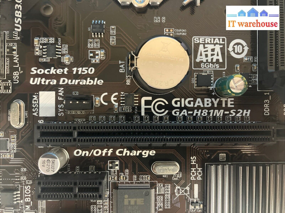 Gigabyte Ga-H81M-S2H Socket 1150 With Intel Pentium G3240 Cpu + I/O Shield ~