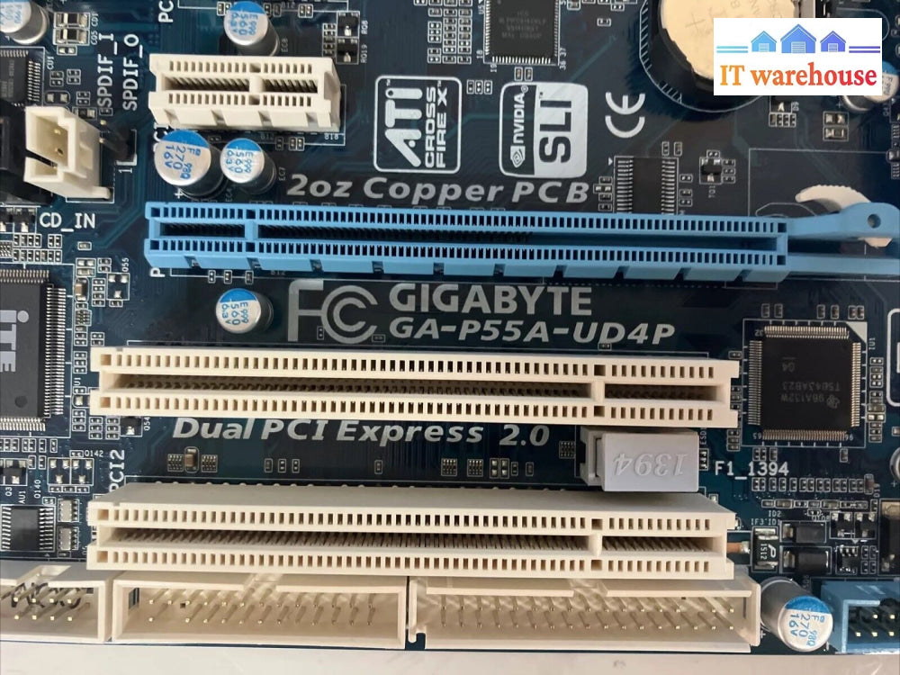 Gigabyte Ga-P55A-Ud4P Motherboard Lga 1156 With Intel Core I7-860 & I/O Shield ~