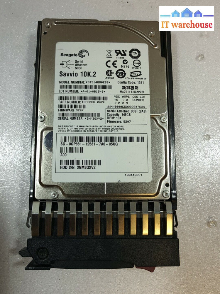 - Gp881 9F6066 Dell 146Gb 3Gb/S 10K Rpm Sas 2.5-Inch Hard Drive W/ Tray @@@