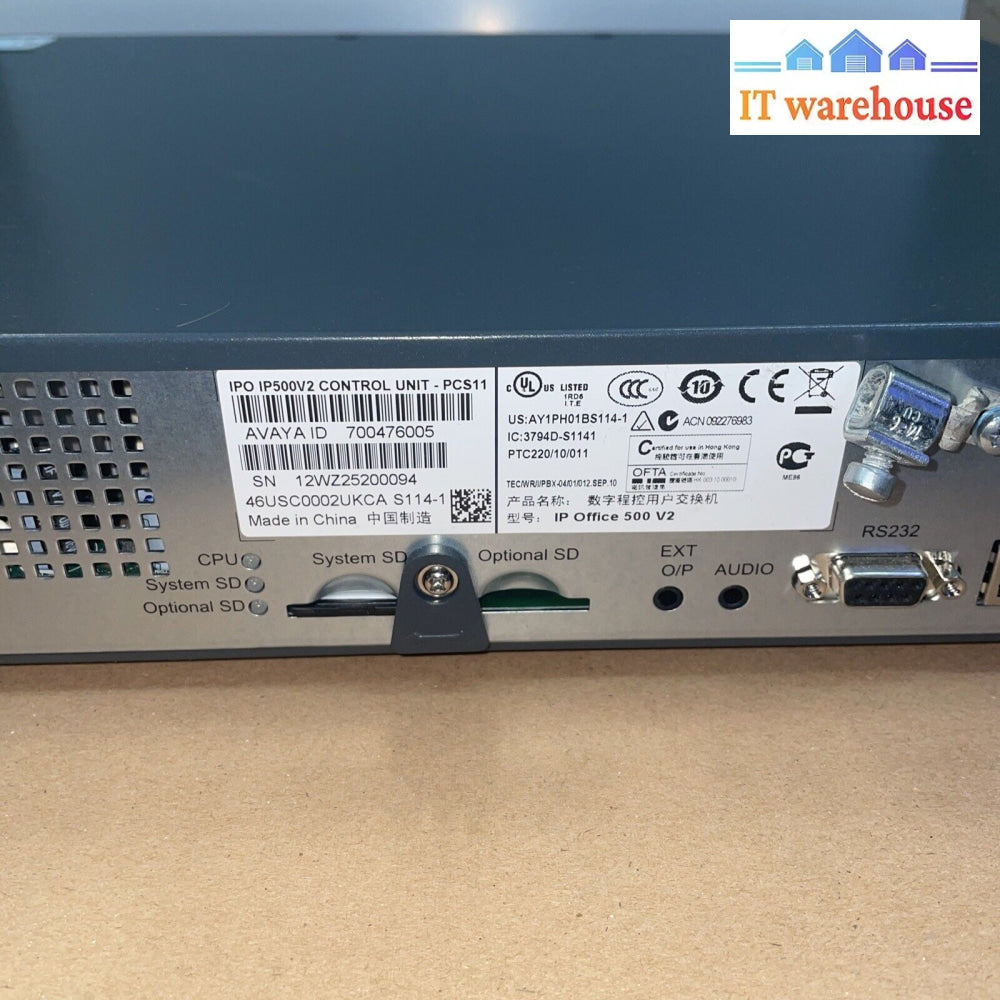 (Grade A) Avaya Ip Office 500 V2 Control Unit (700417330 X2) (700476013