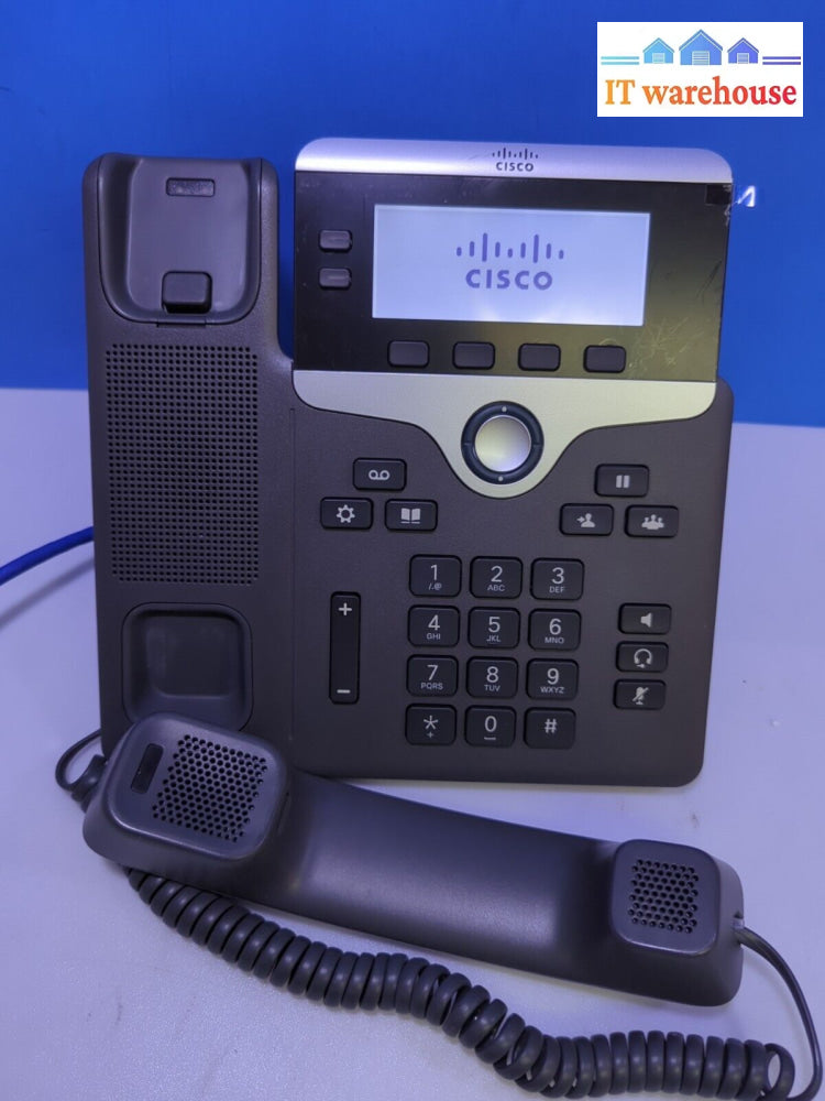 (Grade A) Cisco Cp-7821-K9 2-Line Business Voip Phone W/ Stand Handset & Cord-