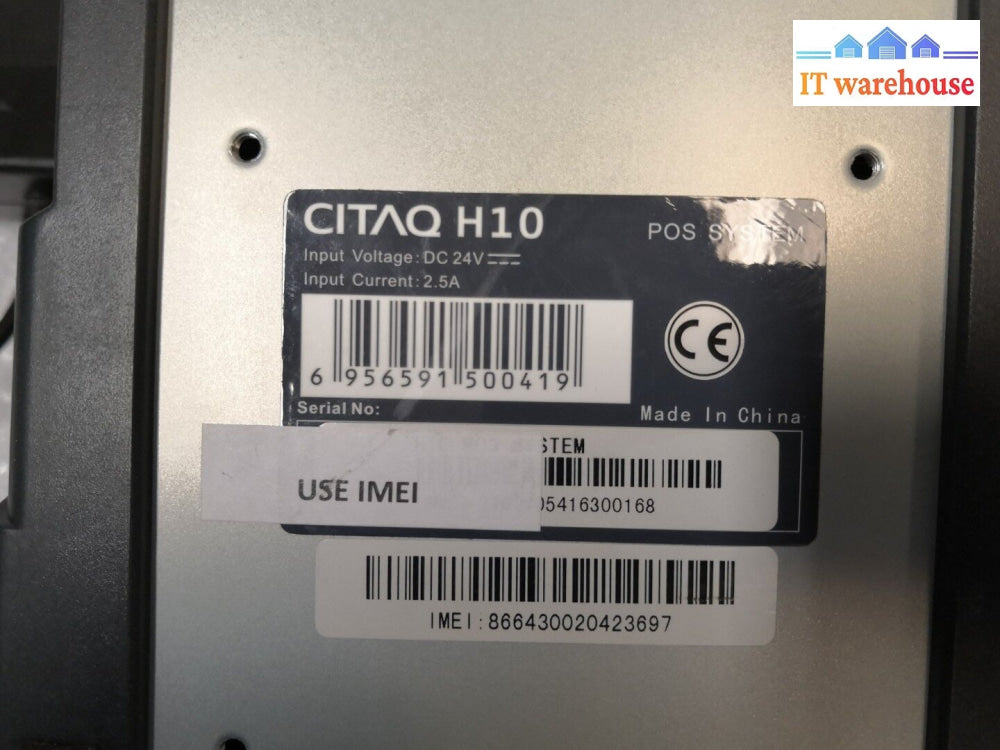 (Grade A) Citaq H10 10’ Display Pos System 4G Flash/Wifi/Printing W/ Ac