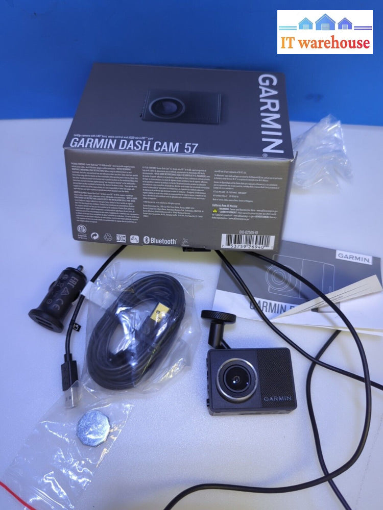 (Grade A) Garmin Dash Cam 57 1440P 140-Degree Fov With 16Gb Card Tested -