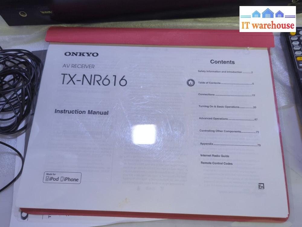 (Grade A) Onkyo Tx-Nr616 Av Receiver Hdmi 4K Thx Tested -