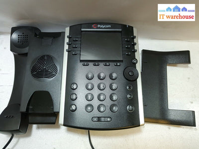 (Grade A) Polycom Vvx 400 Desktop Ip Phone 2201-46104-001 W/Handset& Stand