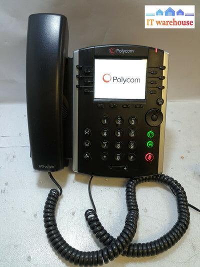 (Grade A) Polycom Vvx 400 Desktop Ip Phone 2201-46104-001 W/Handset& Stand