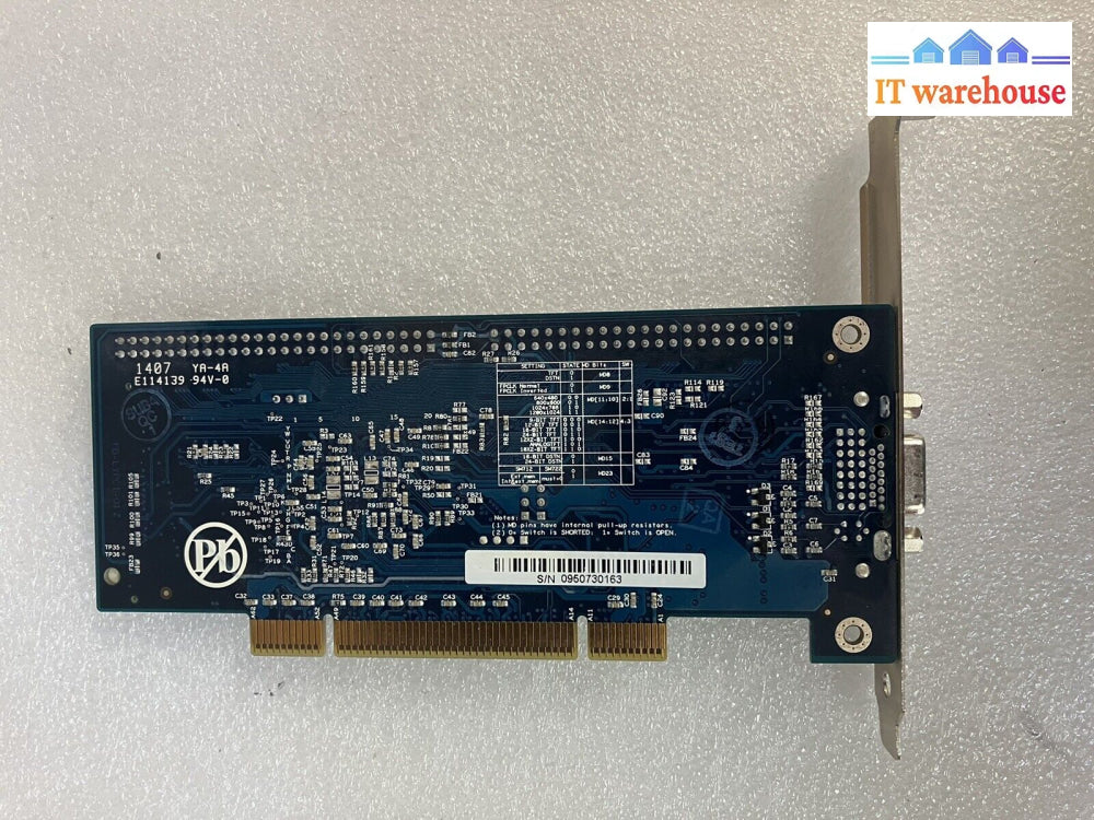 ~ Hannstar K Mv-4 Pci Vga Video Card Fi-Lyp4X Fi-Lyp4X-03Z/1 E114139 1407