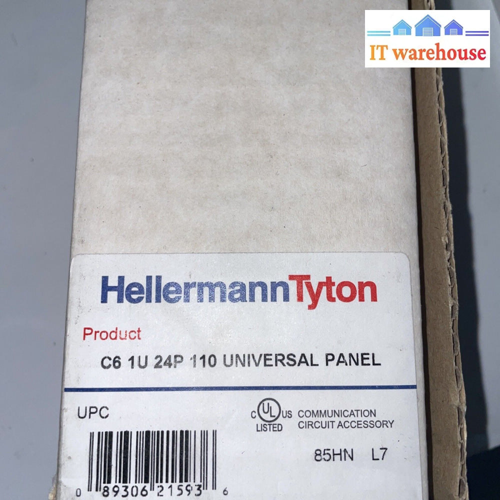 Hellermann Tyton Pp110C624 Category 6 Universal 24 Port Patch Panel 1U