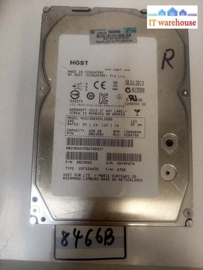 - Hgst 450Gb Hdd Hus156045Vls600 15000Rpm 0B23662 @@@