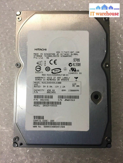 + Hitachi 450Gb 15000Rpm Sas Hard Drive Hus154545Vls300 @@@