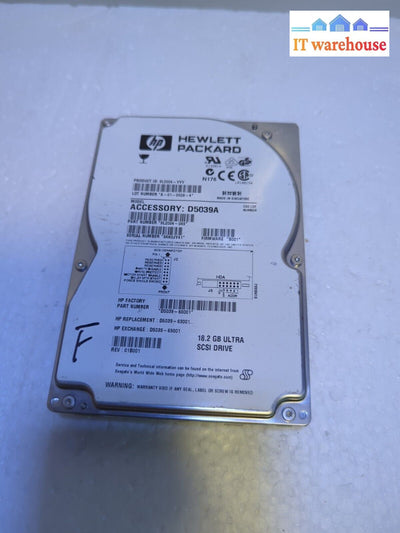 Hp 18.2Gb Ultra Scsi D5039A D5039-60001 D5039-69001 D5039-63001 Hard Drive-