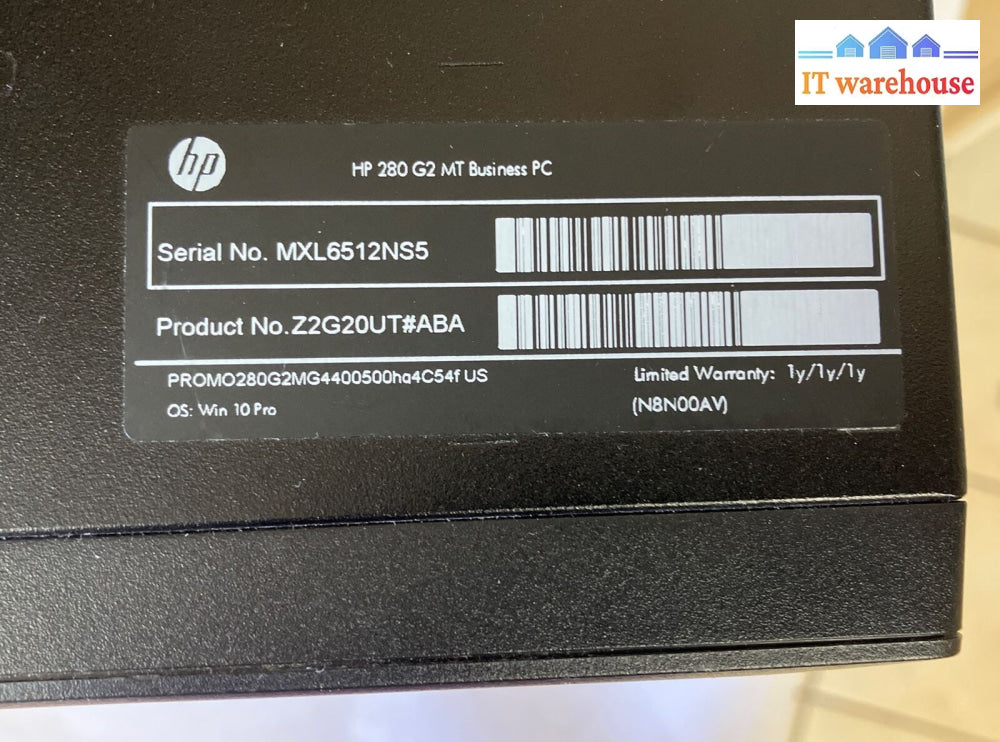 Hp 280 G2 Desktop Pentium G4400 3.2Ghz 8Gb Ram 256Gb Ssd + 500Gb Hdd Win 11 ~