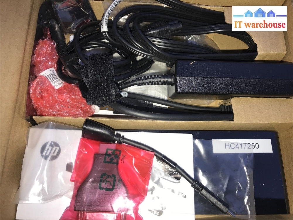 Hp 3005Pr Usb 3.0 Port Replicator W/Usb Cable Hdmi To Vga Adapter Charger Pc