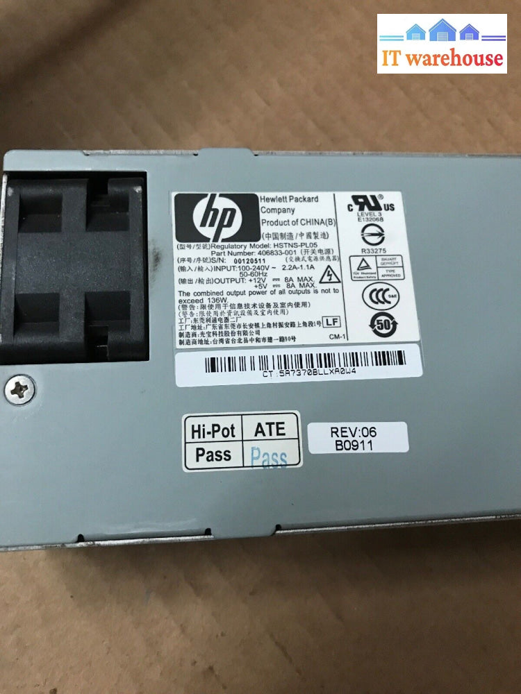 Hp 406833-001 Storageworks 136W Power Supply | Hstns-Pl05