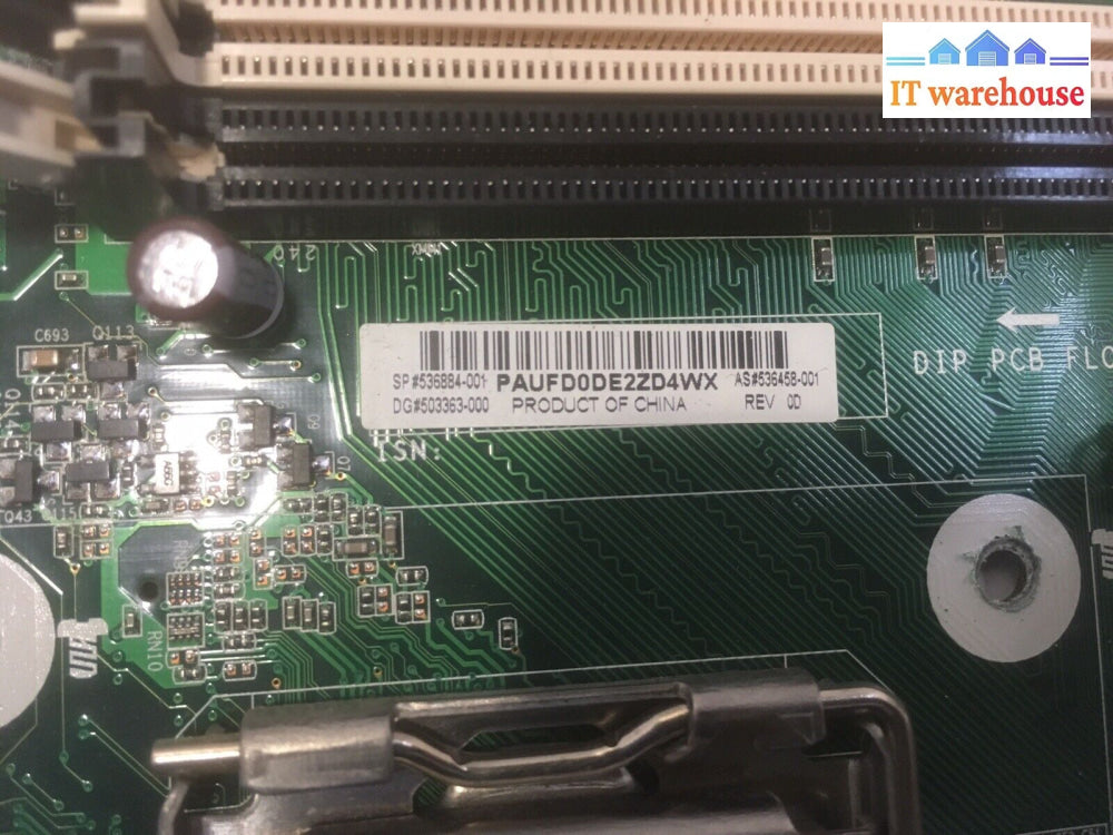 + Hp 536458-001 536884-001 503363-000 Compaq Elite 8000 Motherboard W/ E7600 Cpu